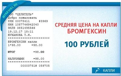 цены на капли бромгексин