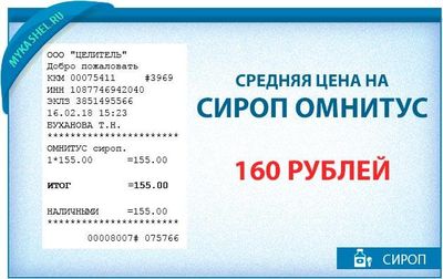 Средняя цена на сироп Омнитус